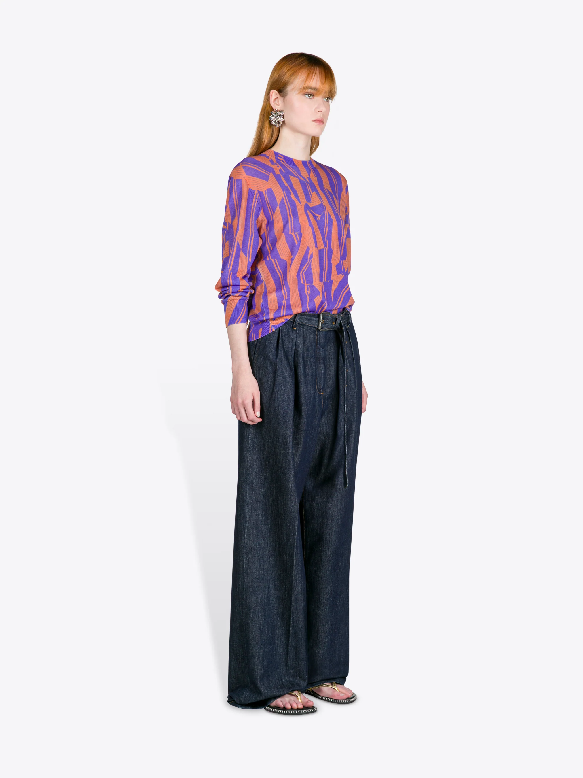 Printed cotton sweater - Image 3